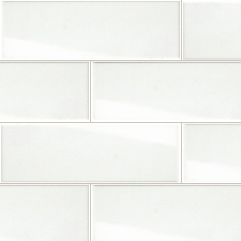 Bega White Matt 100x300, true-scale swatch: 400 x 400 mm of wall at real size