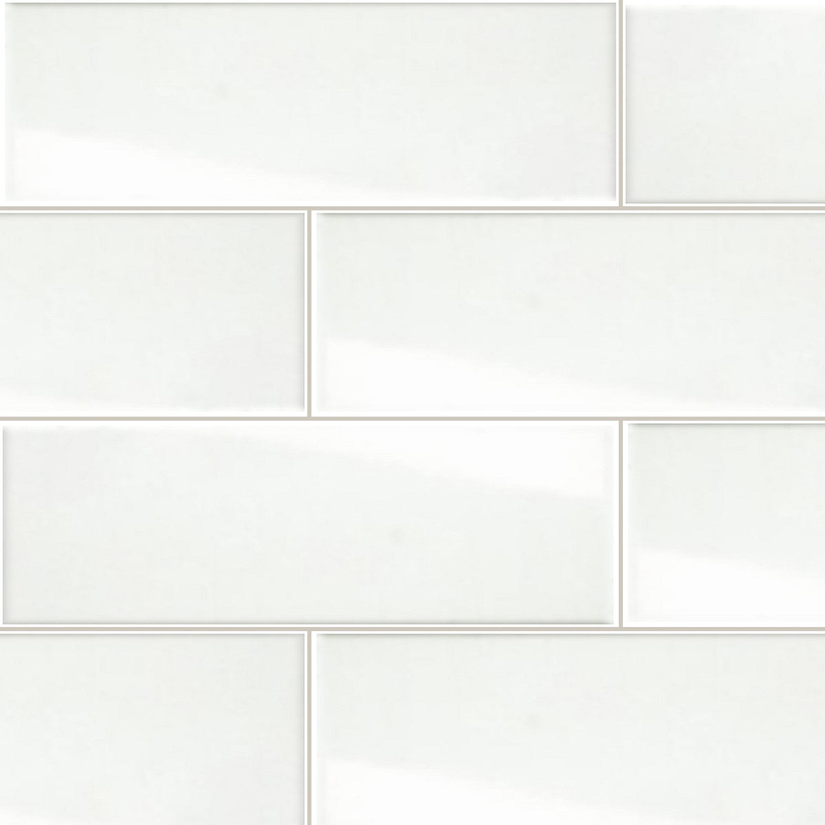 Bega White Matt 100x300, true-scale swatch: 400 x 400 mm of wall at real size