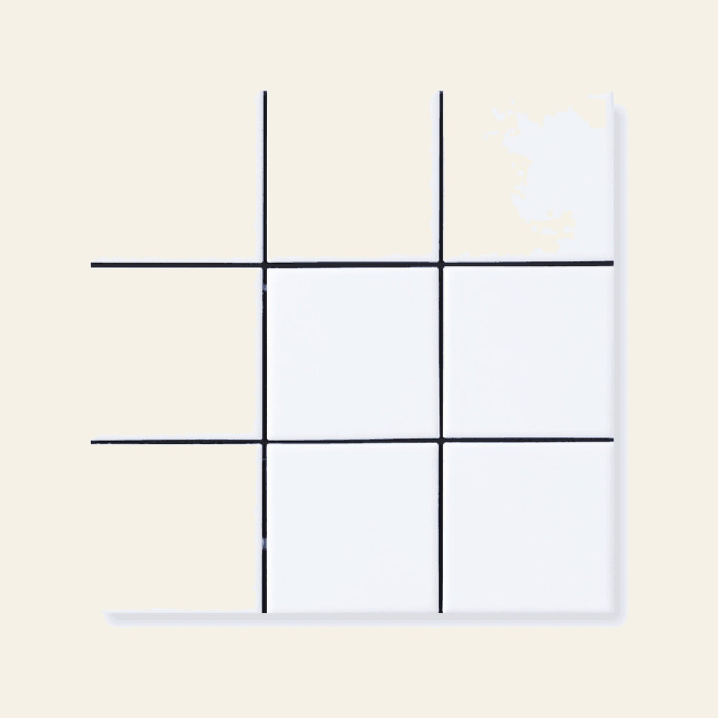 Bega White Matt 97x97 Mosaic, true-scale swatch: 400 x 400 mm of wall at real size