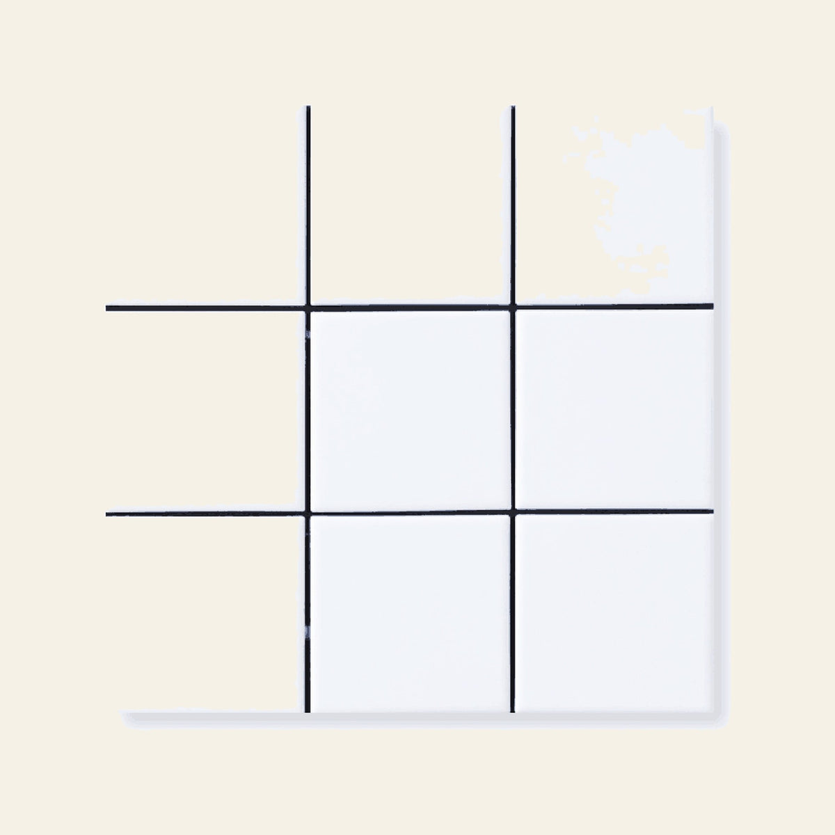 Bega White Matt 97x97 Mosaic, true-scale swatch: 400 x 400 mm of wall at real size