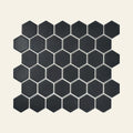 Black Big Hexagon Matt 50x50 Mosaic, true-scale swatch: 400 x 400 mm of wall at real size