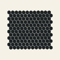 Black Hexagon Gloss 25x25 Mosaic, true-scale swatch: 400 x 400 mm of wall at real size