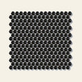 Black Penny Gloss Mosaic Sheet 292x315, true-scale swatch: 400 x 400 mm of wall at real size