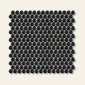 Black Penny Gloss Mosaic Sheet 305x320, true-scale swatch: 400 x 400 mm of wall at real size