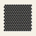 Black Penny Matt Mosaic Sheet 305x322, true-scale swatch: 400 x 400 mm of wall at real size