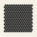 Black Penny Matt Mosaic Sheet 310x324, true-scale swatch: 400 x 400 mm of wall at real size