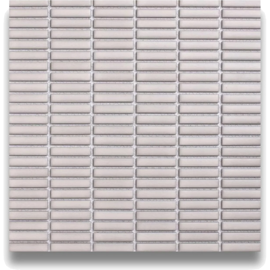 Blackwood White Sand Finger Mosaic Satin 9.5x47, tiles laid together