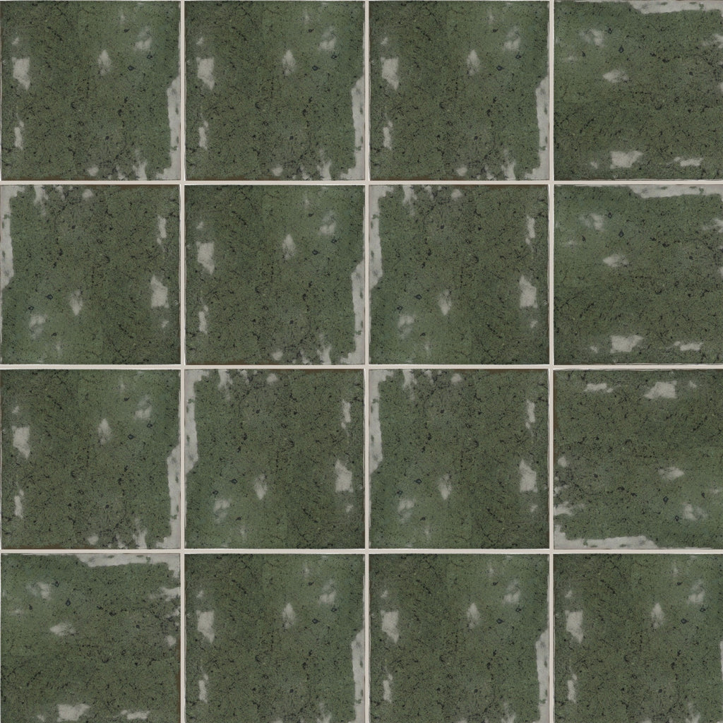 Blocchi Bosco Verde Square Gloss 100x100, true-scale swatch: 400 x 400 mm of wall at real size