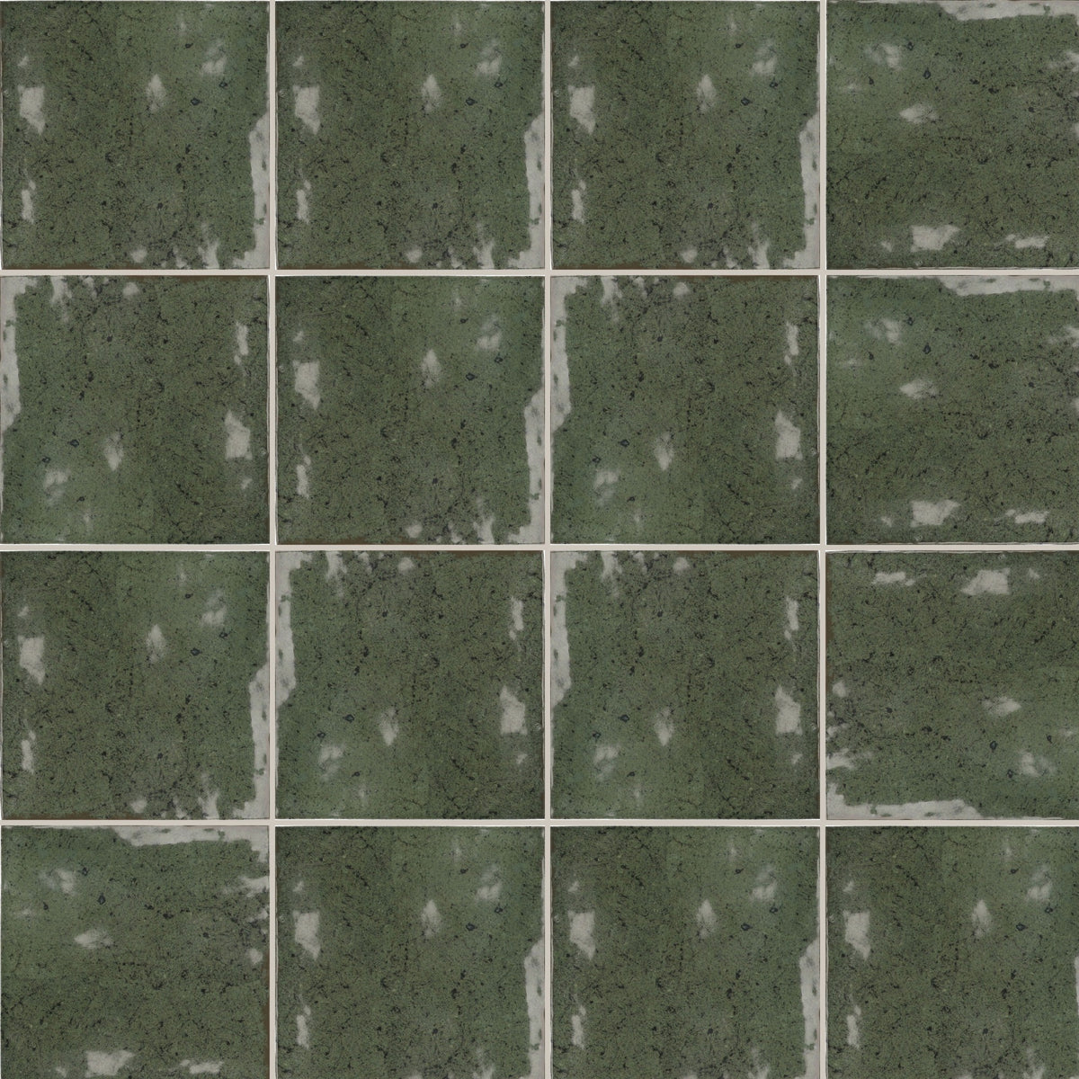 Blocchi Bosco Verde Square Gloss 100x100, true-scale swatch: 400 x 400 mm of wall at real size