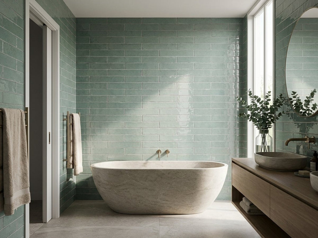 Blocchi Estuary Gloss 60x246 tiles in a room