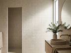 Blocchi Saltpan Matt 100x100 tiles in a room