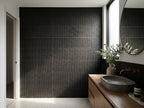 Bluegum Obsidian Penny Mosaic Matt 310x324 tiles in a room