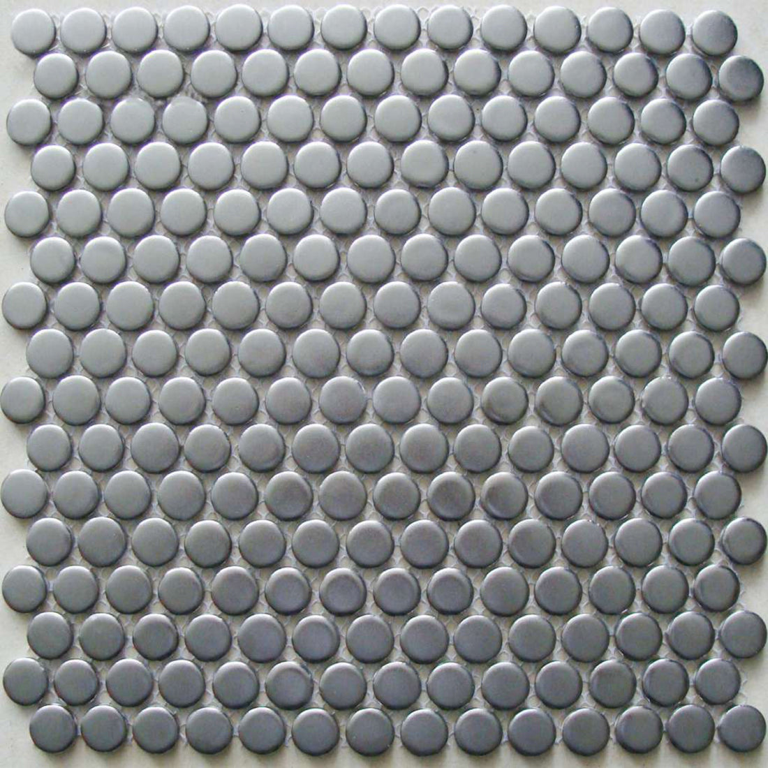 Bluegum Shale Penny Mosaic Matt 290x290, tiles laid together