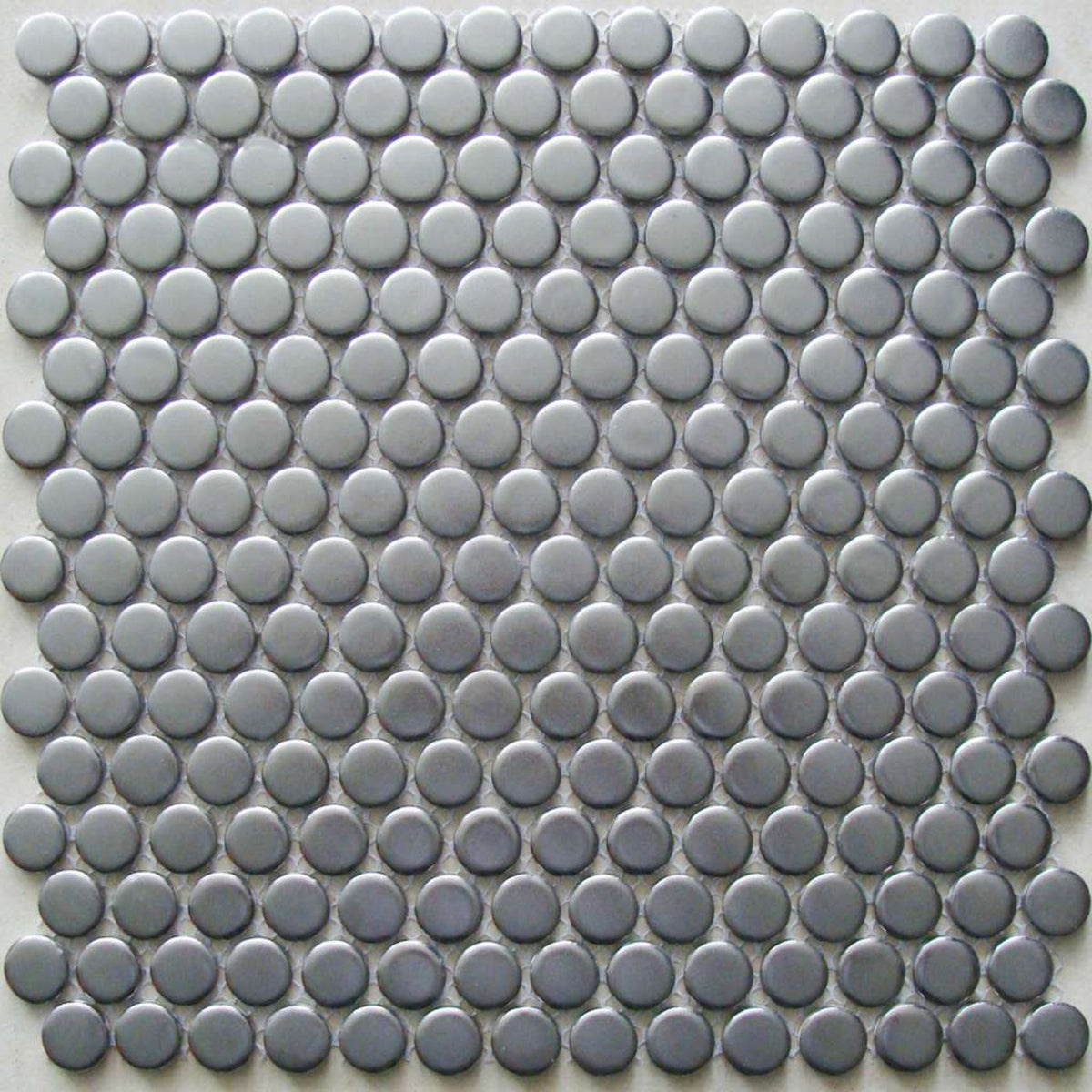 Bluegum Shale Penny Mosaic Matt 290x290, tiles laid together