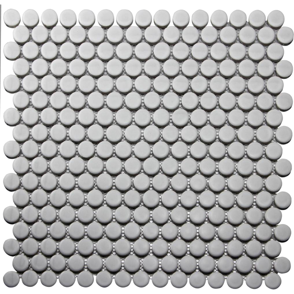 Bluegum Whitecap Penny Mosaic Matt 292x315, tiles laid together
