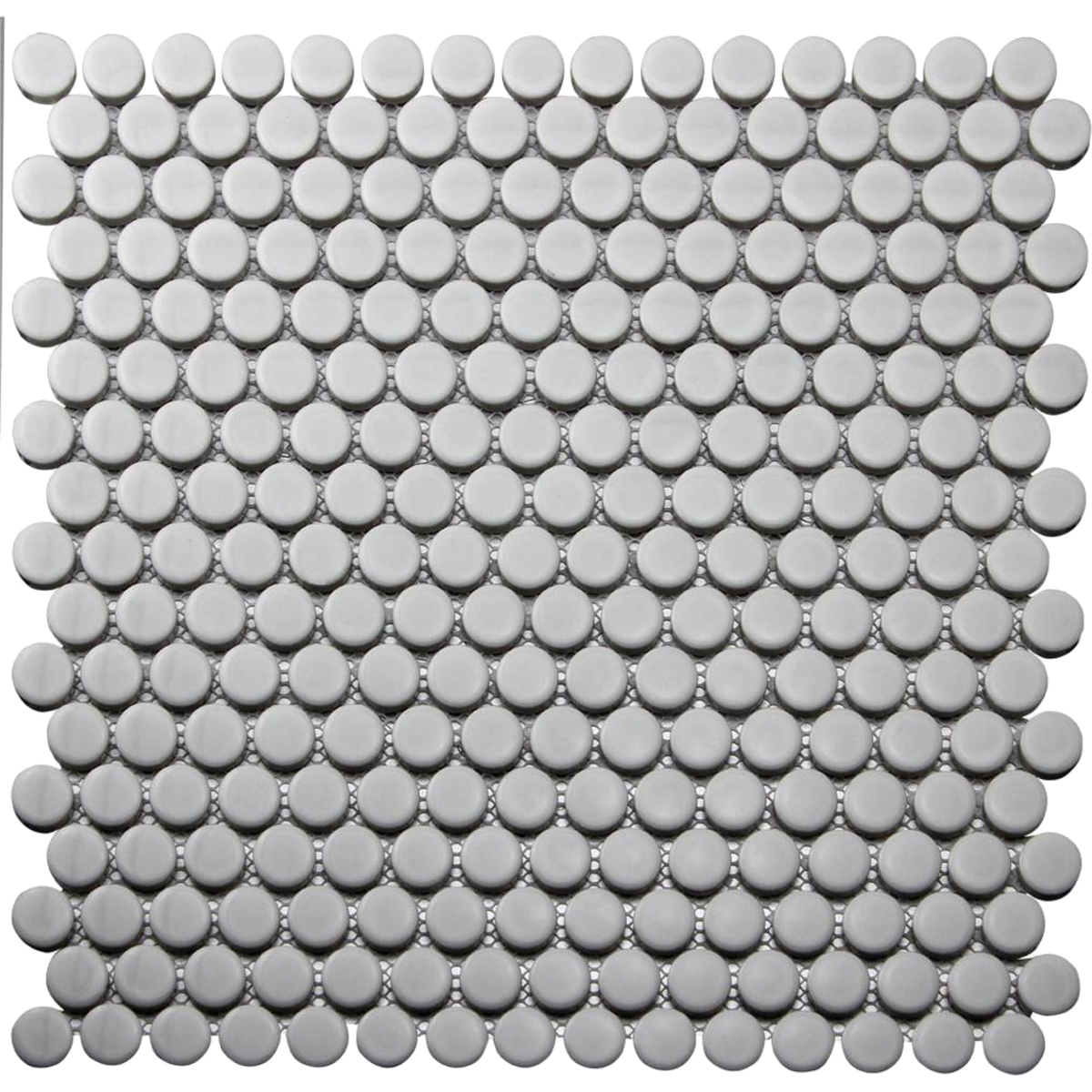 Bluegum Whitecap Penny Mosaic Matt 292x315, tiles laid together