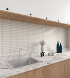 Bogong Macadamia Finger Mosaic Gloss 32.5x145 tile