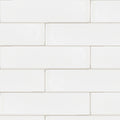 Boulevard White Plain Matt 75x300, true-scale swatch: 400 x 400 mm of wall at real size