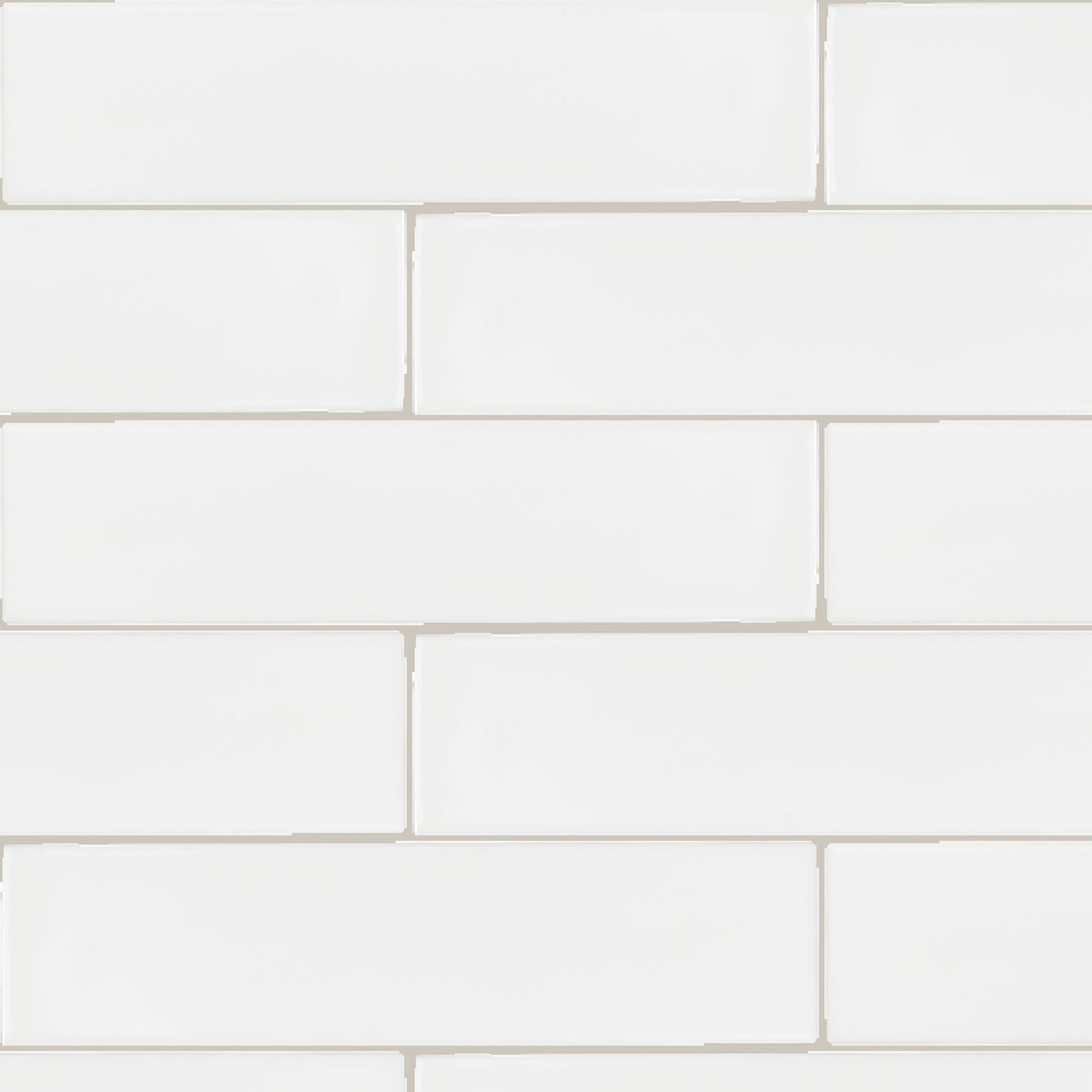 Boulevard White Plain Matt 75x300, true-scale swatch: 400 x 400 mm of wall at real size