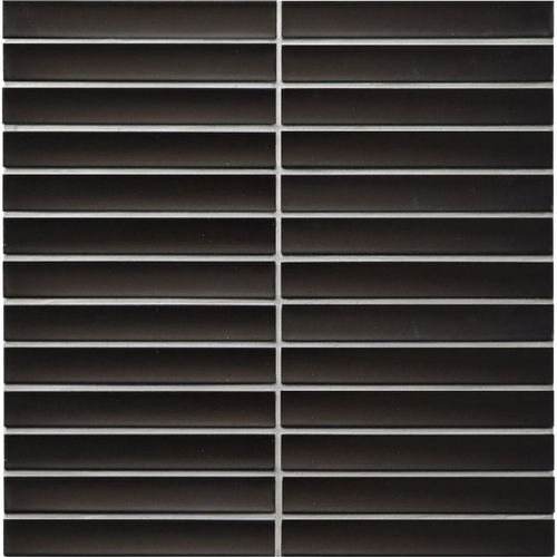 Buchan Ebony Concave Finger Mosaic Matt 20x145, tiles laid together