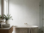 Buninyong Chalk Hexagon Mosaic Matt 60x100 tiles in a room