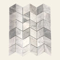 Chevron Carrara Honed 50x95 Mosaic, tiles laid together