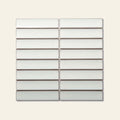 Cloud Speckle Venetian Bamboo Gloss 32.5x145 Finger Mosaic, true-scale swatch: 400 x 400 mm of wall at real size