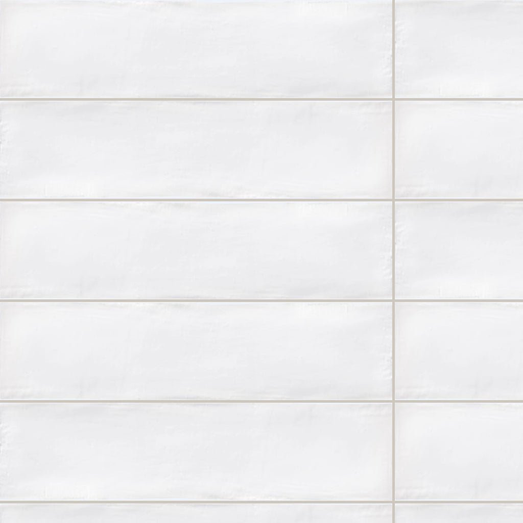 Colonial White Gloss 75x300, true-scale swatch: 400 x 400 mm of wall at real size
