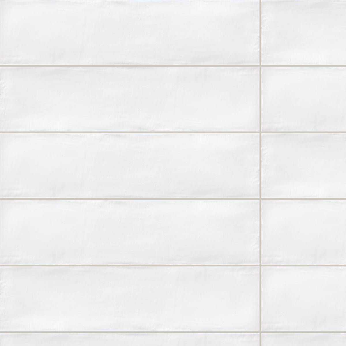 Colonial White Gloss 75x300, true-scale swatch: 400 x 400 mm of wall at real size