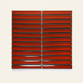 Concave Kuro Rust Gloss 20x145 Finger Mosaic, true-scale swatch: 400 x 400 mm of wall at real size