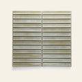 Concave Kuro Wheat Gloss 20x145 Finger Mosaic, true-scale swatch: 400 x 400 mm of wall at real size