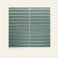 Concave Sumi Sage Matt 20x145 Finger Mosaic, true-scale swatch: 400 x 400 mm of wall at real size