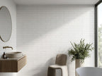 Coolabah White Opal Brick Matt 75x300 tiles in a room