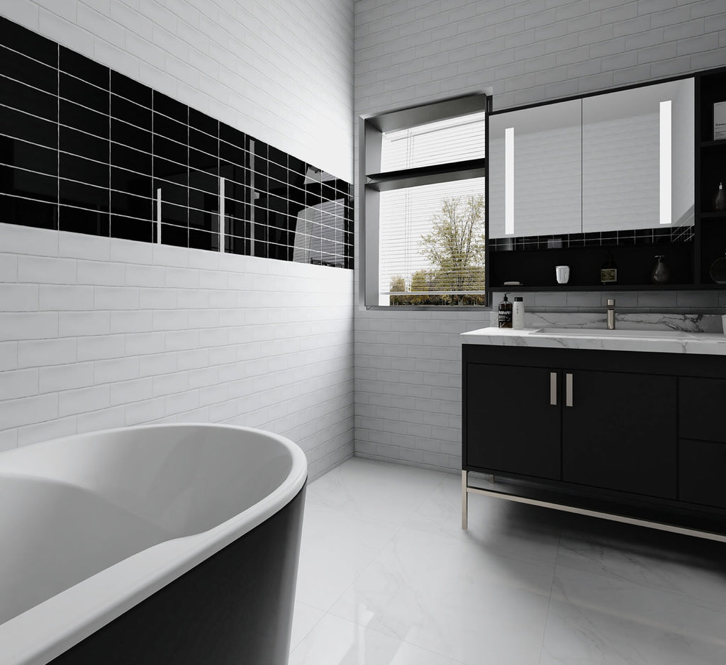 Correa Surf Foam Wave Matt 75x150 tiles in a room