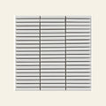 Crystal Glaze Shell White Porcelain Glazed 12x92 Finger Mosaic, true-scale swatch: 400 x 400 mm of wall at real size