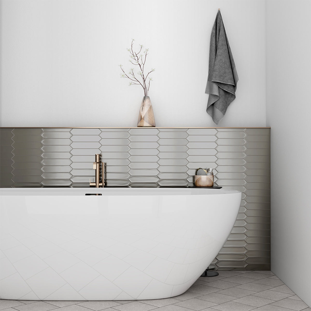 Errinundra Silver Seam Gloss 50x250 tiles in a room