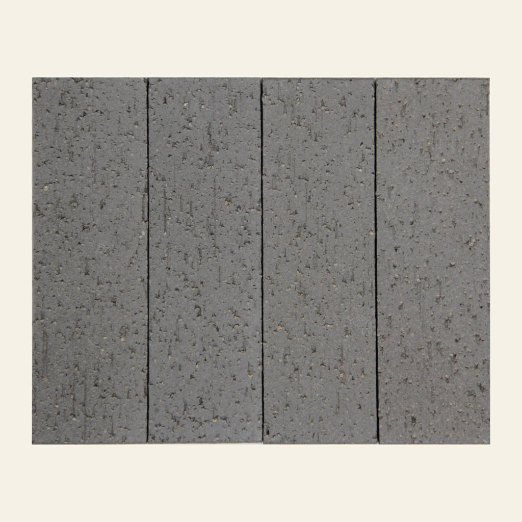 Extruded Porcelain Charcoal Brick Grip 45x145, tiles laid together