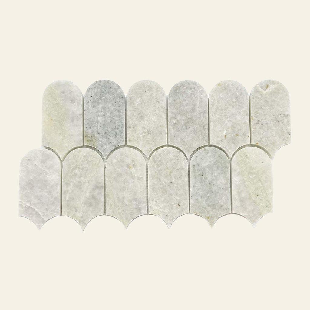 Fishscale Ming Green Honed 50.8x103.4 Mosaic, tiles laid together