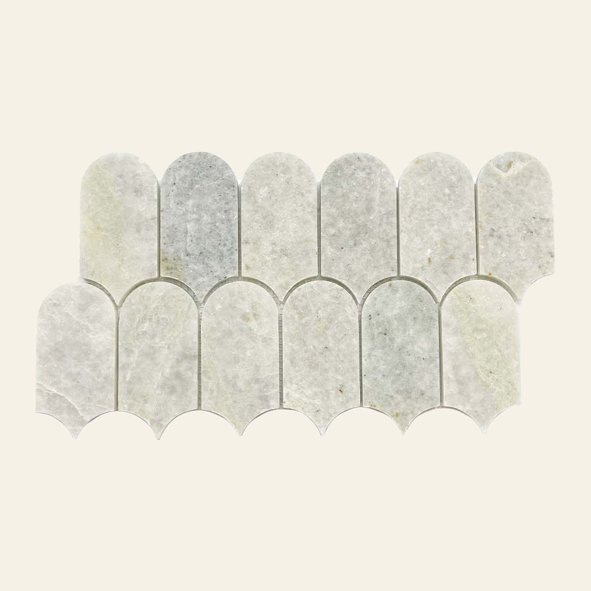 Fishscale Ming Green Honed 50.8x103.4 Mosaic, tiles laid together