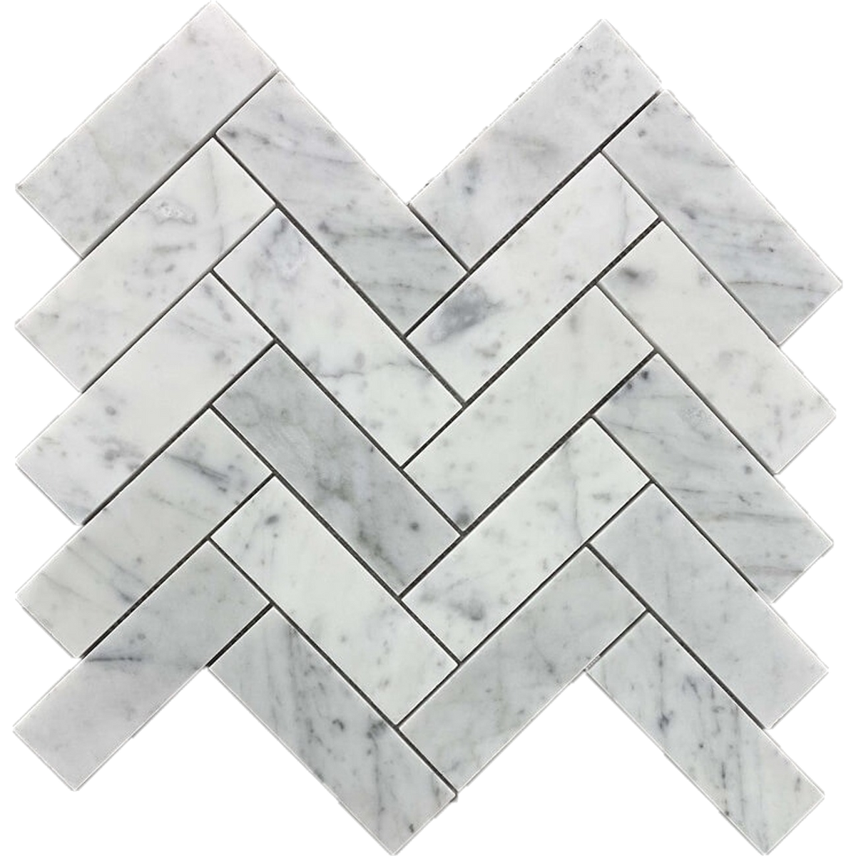 Gellibrand Cirrus Herringbone Mosaic Honed 30x100, tiles laid together