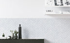 Glenelg Whitecap Herringbone Mosaic Matt 60x240 tile