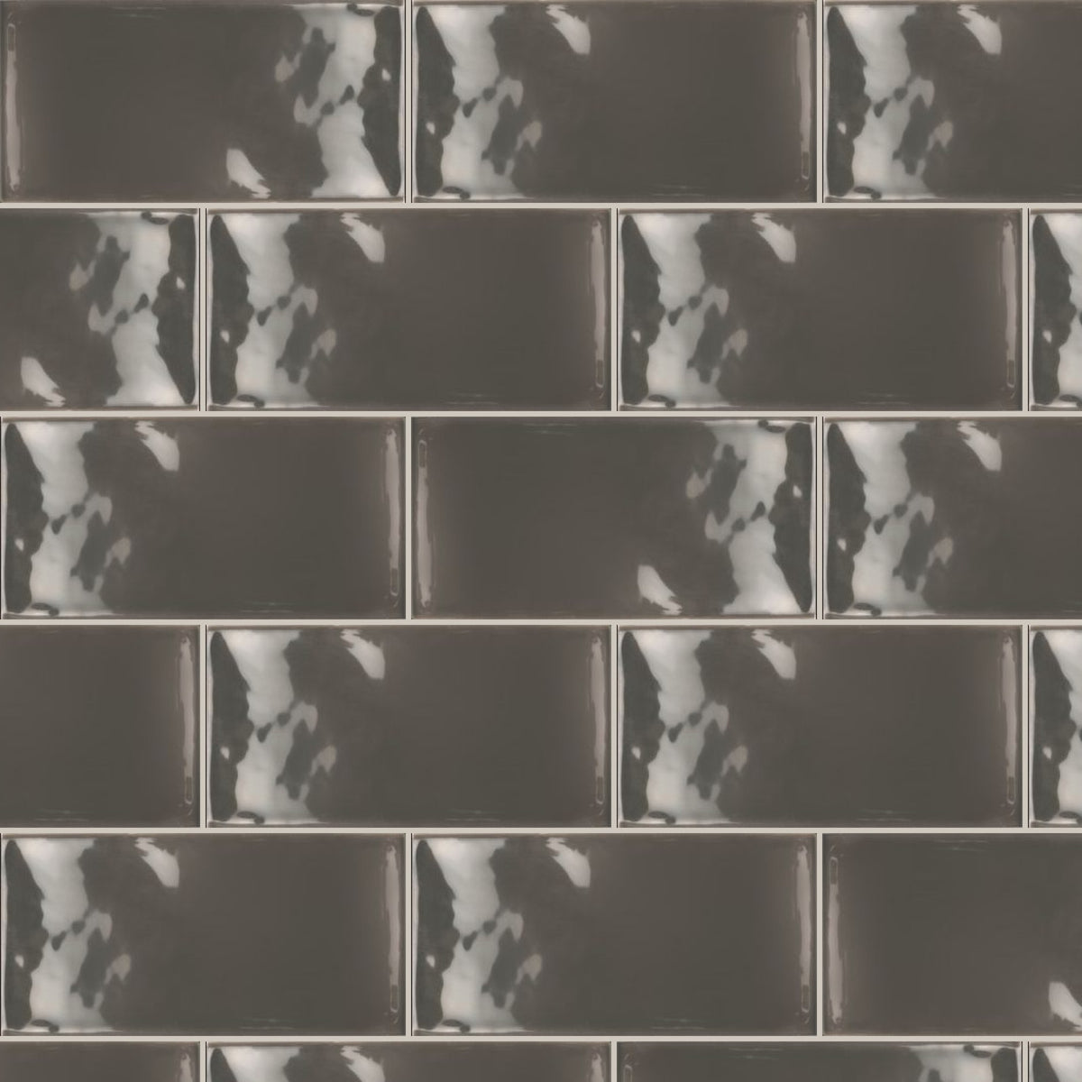 Grafite Charcoal Gloss 75x150, true-scale swatch: 400 x 400 mm of wall at real size