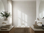 Grevillea Saltpan Matt 53x300 tiles in a room