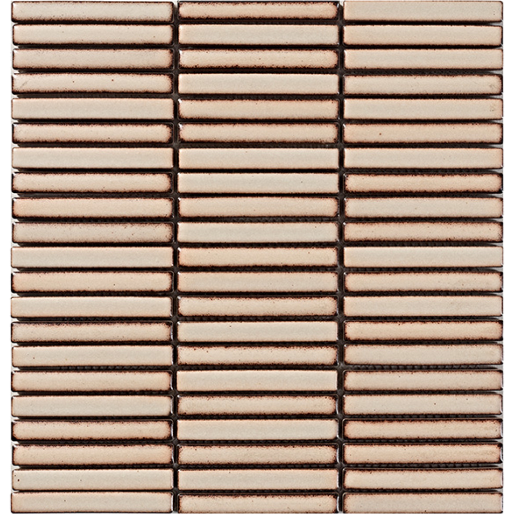Hakea Claypan Finger Mosaic Glazed 12x92, tiles laid together