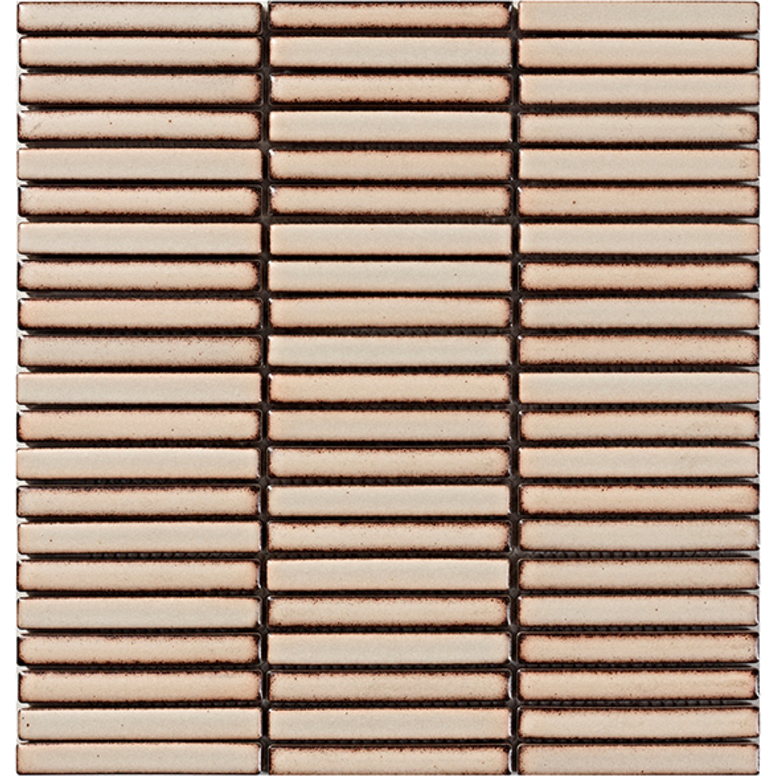 Hakea Claypan Finger Mosaic Glazed 12x92, tiles laid together