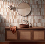 Hakea Driftwood Finger Mosaic Glazed 12x92 tiles in a powder