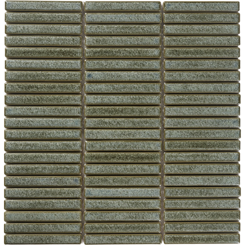Hakea Kelp Finger Mosaic Glazed 12x92, tiles laid together