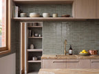 Hakea Kelp Finger Mosaic Glazed 12x92 tiles in a room
