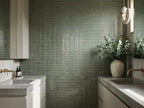Hakea Kelp Finger Mosaic Glazed 12x92 tiles in a room