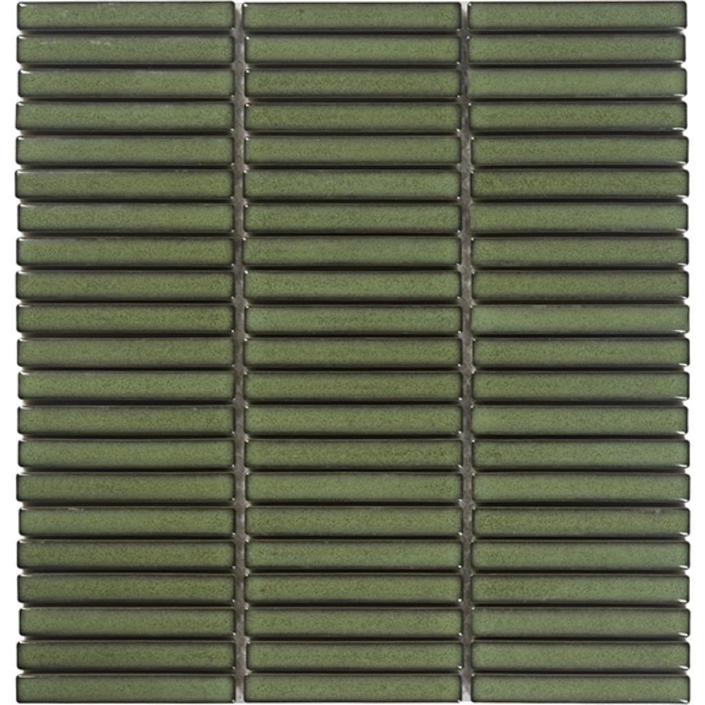 Hakea Tea Tree Finger Mosaic Glazed 12x92, tiles laid together